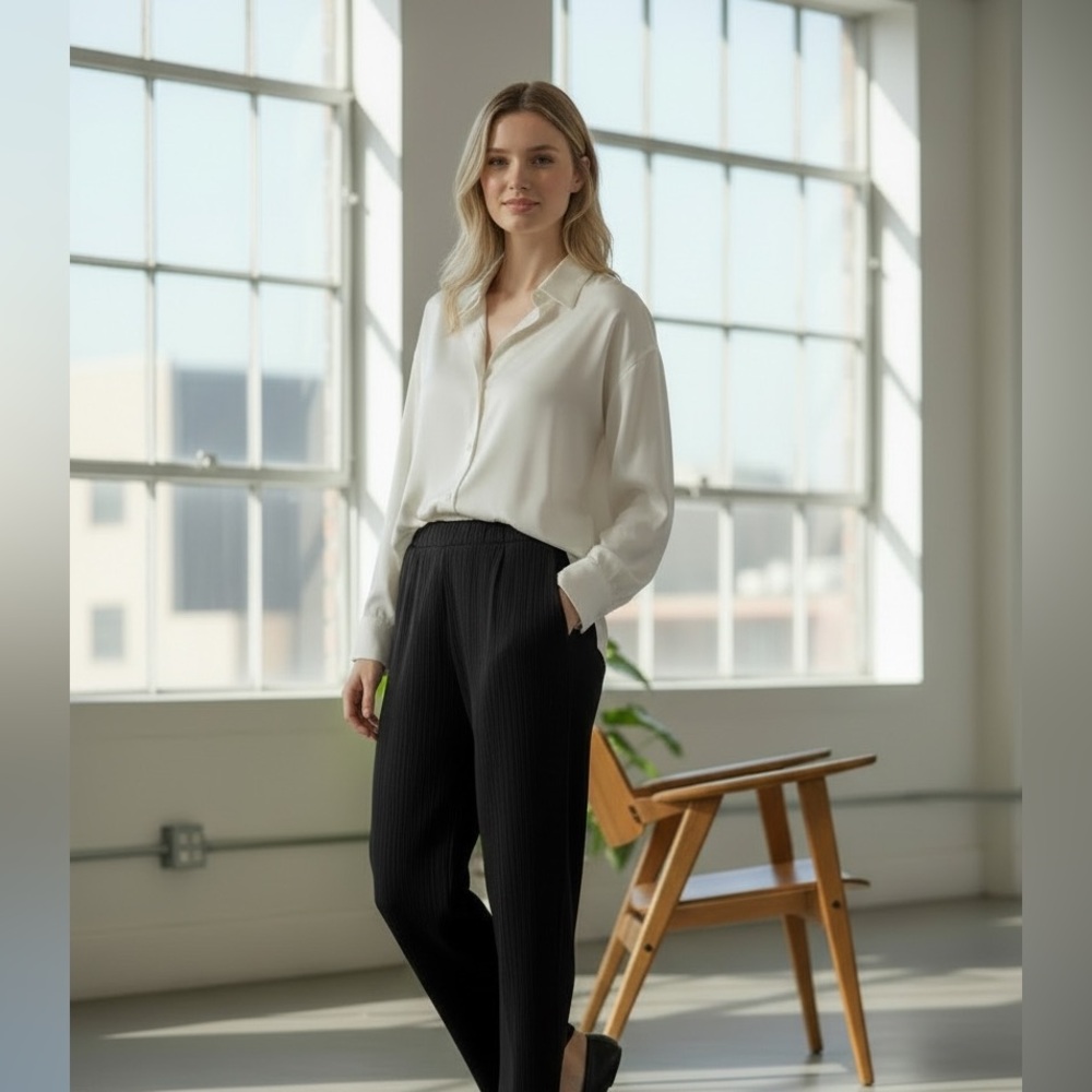 The Row oversized silk ivory blouse